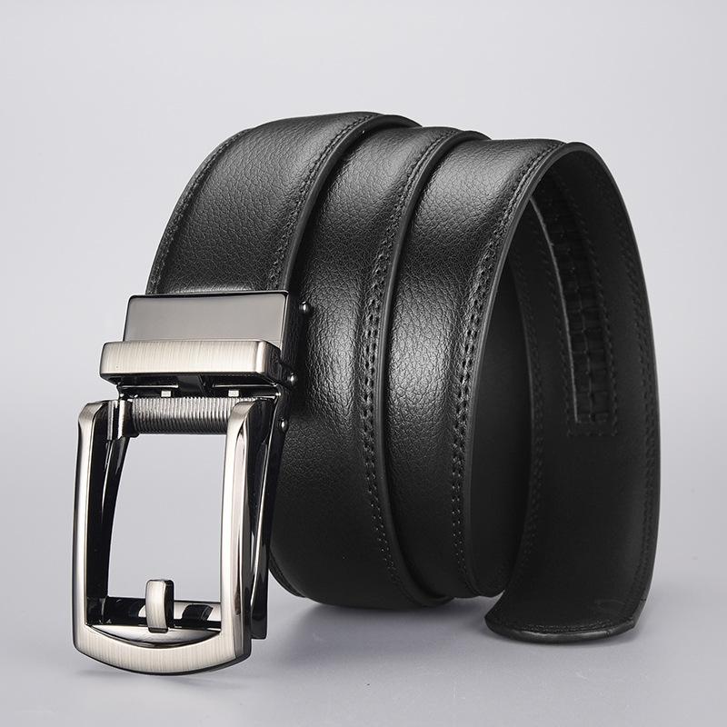 Men'S Premium Leather Belt Automatic Buckle Business Alloy Men'S Belt