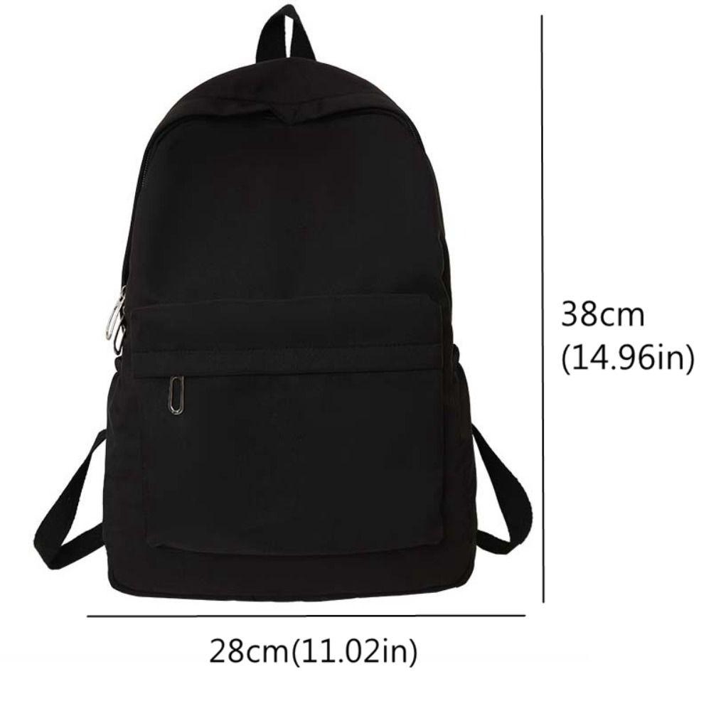 Solid Color Preppy Style Backpack Nylon Teenagers Shoulder Bag Fashion Students School Bag  Outdoor