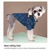Pet Dog Denim Shirt Small and Medium-Sized Dogs Handsome Turn Collar with Traction String Clip Bear Butterfly Pattern Two Feet