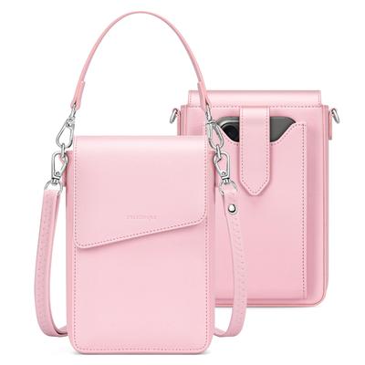 [nuoku] Women's Smartphone Pouch, Wallet, Crossbody Leather Shoulder Bag, Popular and Cute Phone Pouch with Wallet and Smartphone Bag, Includes Two