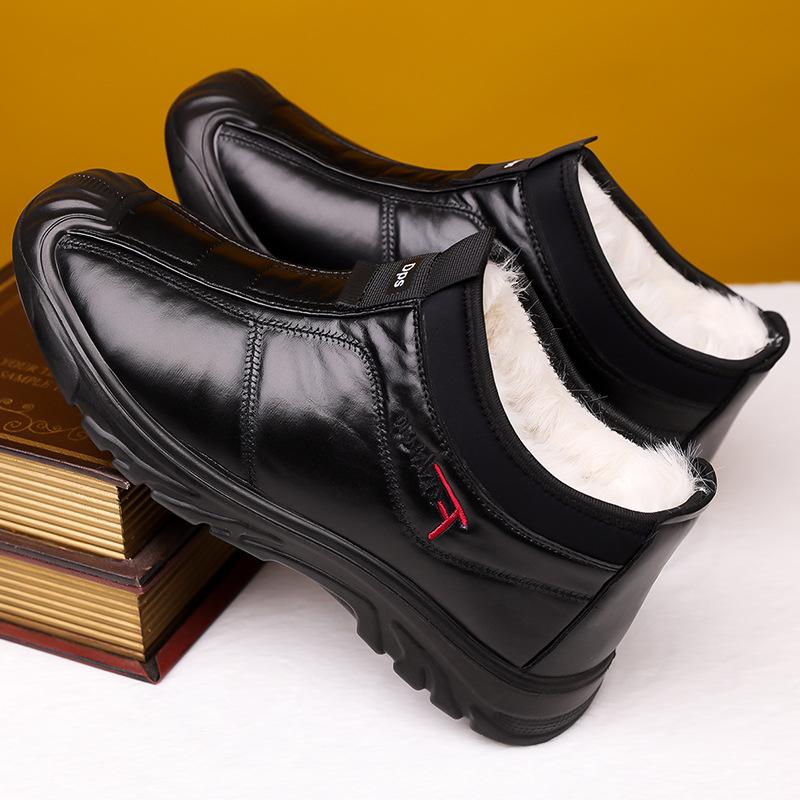Large Size Old Beijing Cloth Shoes Men's Cotton Shoes Winter Velvet Warm Men's Shoes Soft Sole Non-slip Middle-aged and Elderly Father