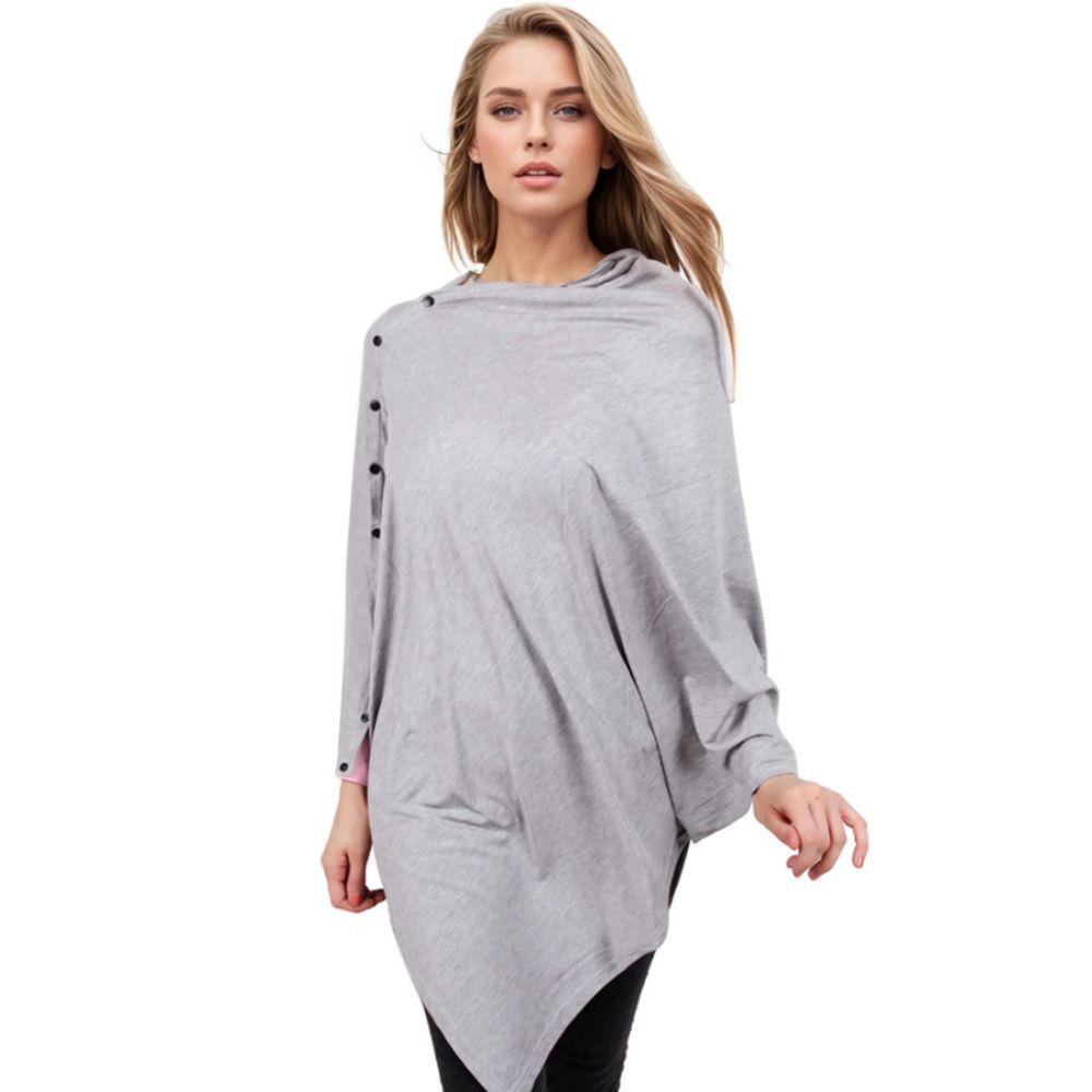 Button Closure Breastfeeding Poncho Breathable Baby Care Scarf Jeans Pants Decor Nursing Cover