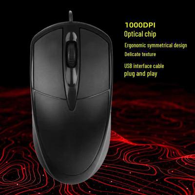 Hot Selling Wired Ergonomic Optical USB Mouse with Optional Color Box