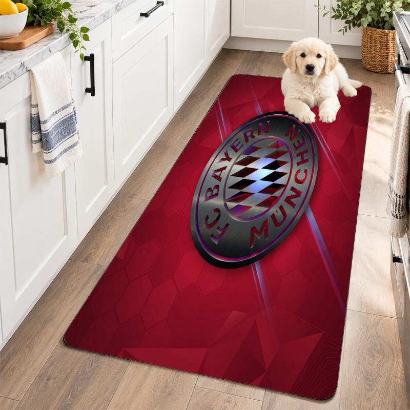 Flannel Kitchen Mat Bayern Munich Soft Area Rug Non Slip Floor Carpet Home Decoration