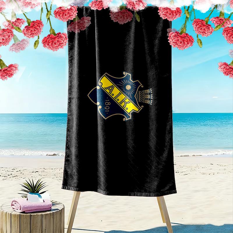 AIK Fotboll Print Beach Towel, Large Soft Quick Dry Towel for Beach Camping Swimming