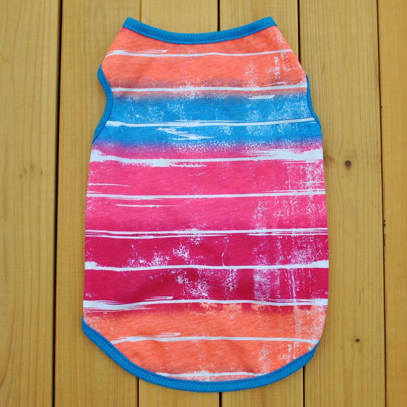

Летний жилет для собак в разноцветную полоску из мерсеризованного хлопка, дышащий XS