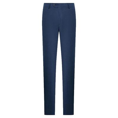 Baoxiniao Men's Slim-Fit Plaid Wool Dress Pants