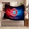 Couverture polaire personnalisée Bayern Munich avec logo de football, texte de nom personnalisé, couverture d'appoint douce et chaude pour la maison