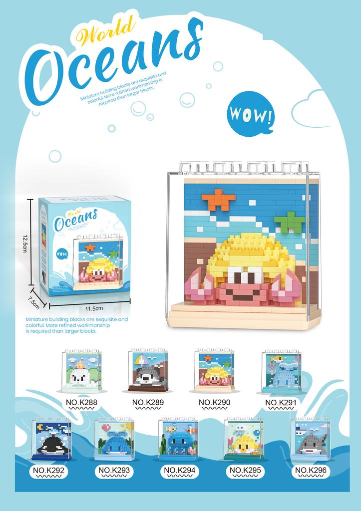 Sea Animals 3d Constructor Model Building Set Fish Mini Bricks Building Blocks Toy for Children Girls 7 to 10 Year Adults Block