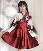 Taisho Roman Hakama Japanese Kimono Dress Long Floral Pattern Lolita Lolita Clothing Large Size Loose Cute Black Red Floral Pattern Plain Gothic