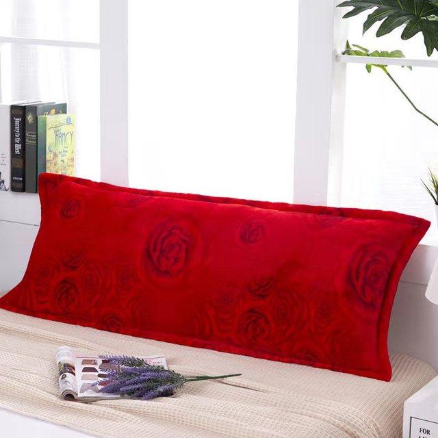 Flannel Double Pillowcase Winter Warm Coral Fleece Long Pillow Case