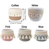 Cotton Rope Tassels Storage Basket Round Pen Holder Makeup Brush Storage Box  Office Ornament