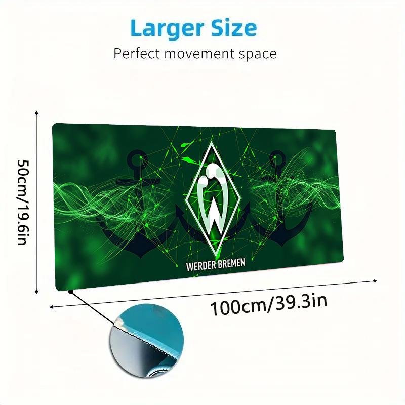 SV Werder Bremen Home Large Size Mouse Pad Large Gaming Table Cushion Non-slip Laptop Tablet Big Mousepad XXL Mat Mini PC Playmat With Lock edge