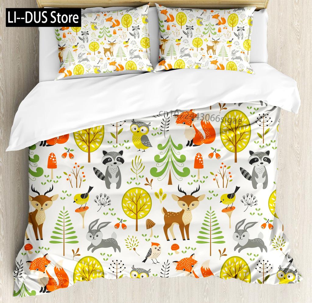 Tribal Duvet Cover Set Owl Bird Design Decorative 3 Piece Bedding Set with 2 Pillow Shams King Queen Full Size for Boys Girls