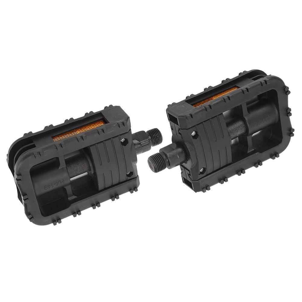 Vintage Folding Mountain Bike Pedals Nylon Non-Slip Bicycle Foot Rest Cycling Parts(Black )