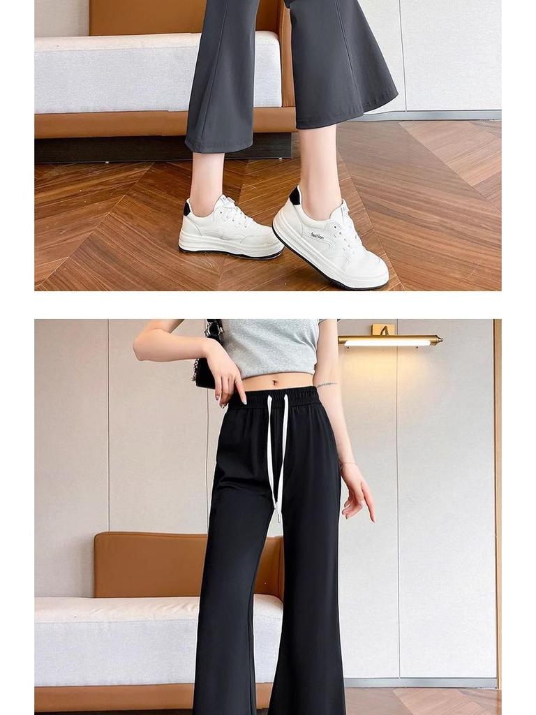 Women's Ice Silk Micro-Flare Pants, Sun Protection, Slimming, Cool Summer Casuals