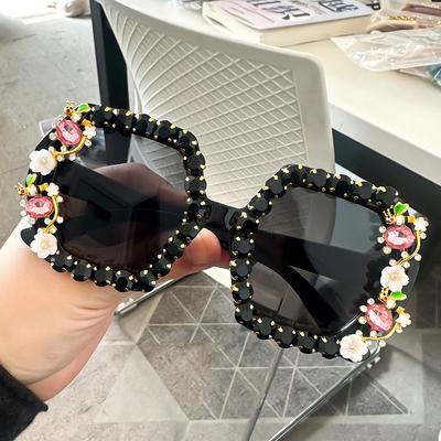 Occhiali da Sole Quadrati di Lusso Nuovi di Marca Non Polarizzati Donna Diamante Cristallo Strass Occhiali da Sole Tonalità