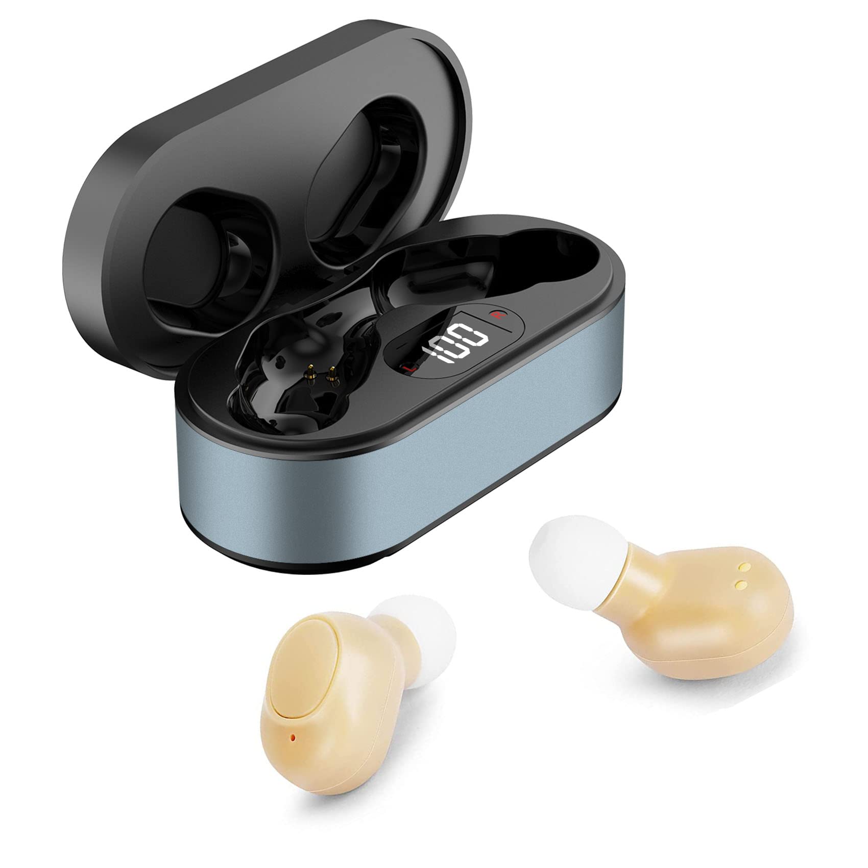 

Auyeetek Перезаряжаемый слуховой аппарат для USB Большой ключ Аудиоусилитель Внутриканальный для пожилых, Зарядка, Работа,