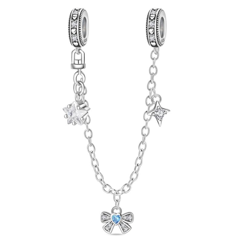 Copper Bow Charms Copper Pink Heart-Shaped Bow Pendants Charms Beads Fit Original Bangle Bracelets Diy Jewelry