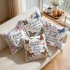 4 Stück Schmetterling Blume Motto Design Kissen Kissenbezug Polyester Kissenbezug Dekokissen Kissenbezug Haus Auto Sofa Dekor