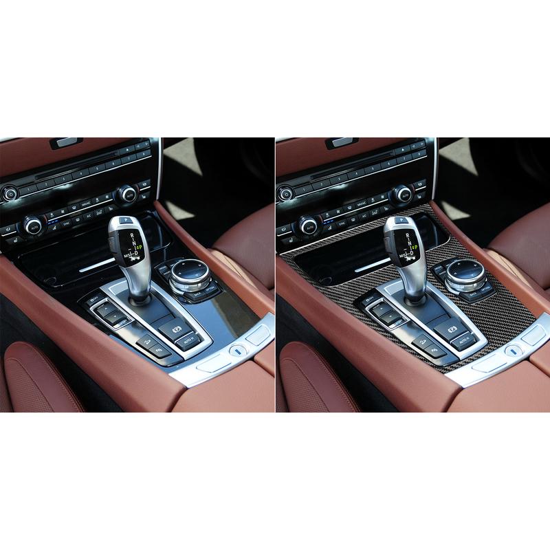 For BMW 5 Series GT F07 2010-2017 Car Accessories Carbon Fiber Gear Shifter Lever Panel Cover Interior Sticker Modification