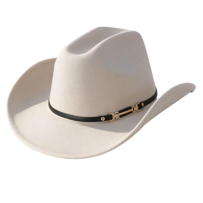 Windproof Cowboy Cap with PU Hat Belt and Wide Brims Design for Enhancing Sun Protections In Outdoor Activity Essential