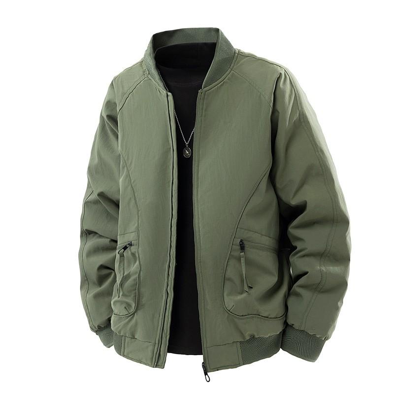 Mens Winter Down Jacket 90% White Duck Warm Puffer Coat With Baseball Collar Anti-Wrinkle Loose Fit