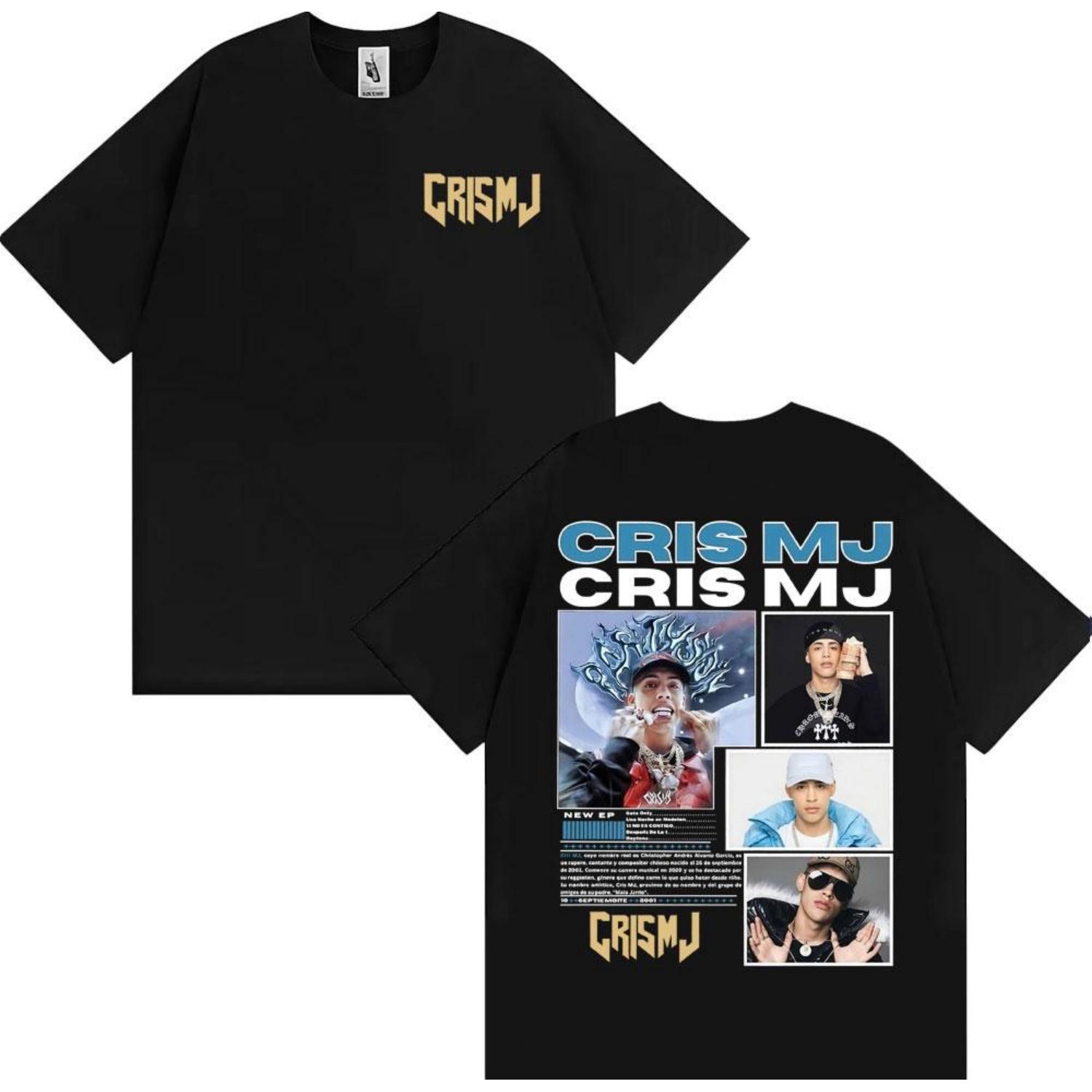 

Rap Singer CRIS MJ Album Tour 2025 Cover Mens Retro 90s Hiphop Street Tshirt Casual Pure Cotton Tshirt XXXXXL чорний