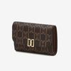 Brown Dd Logo Pattern Leather Wallet
