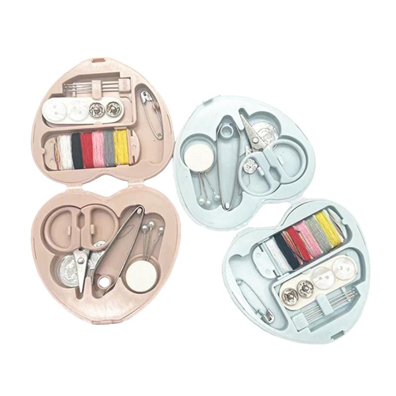 Portable Travel Mini Sewing Kit Buttons Pins Storage Boxes Handmade Diy Sewing Tools Scissor Thimble Needle Threads Box Set