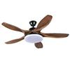 Retro Wood Grain Silent Ceiling Fan with Light for Dining, Bedroom, or Living Room