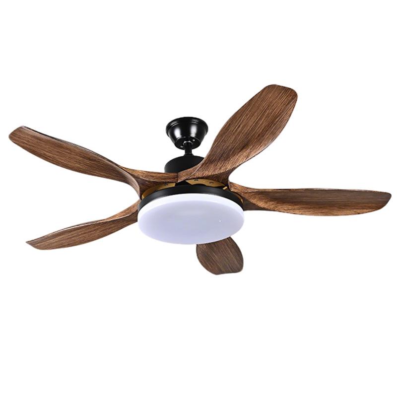 Retro Wood Grain Silent Ceiling Fan with Light for Dining, Bedroom, or Living Room