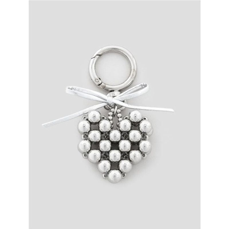 

8SECONDS Silver Ball Heart Keychain Gray (19578ZWY53) Gray (antique silver)