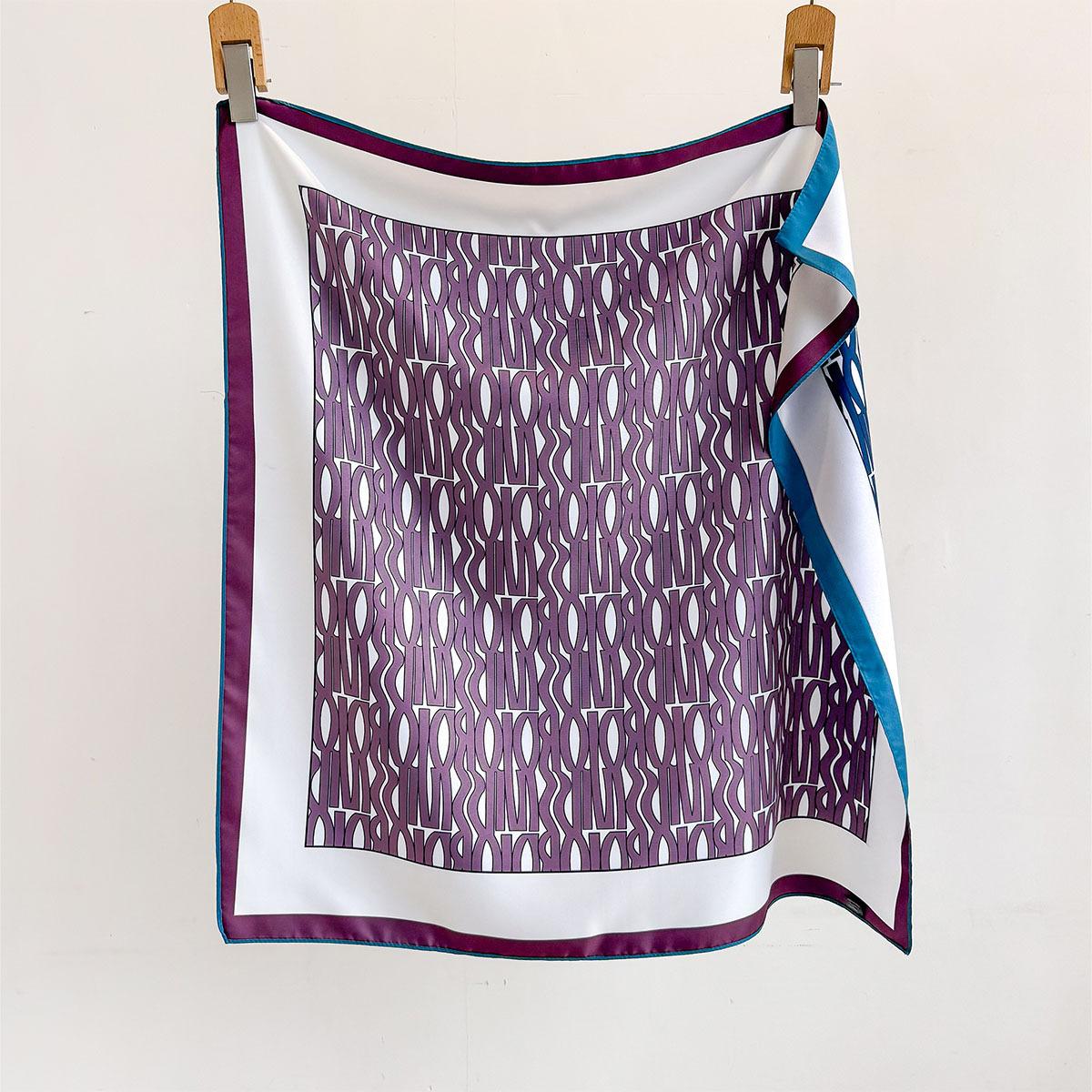 

1 шт. Квадратный шарф Женский Двусторонний принт Шарф Роскошный Имитация шелка Шейный платок Банданы Фуляр Повязки для волос Накидки