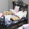 Pretend Play Heart Flower Pillow Model Soft Miniature Floral Pillow Simulation Plaid Pillow  Girls