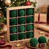 12Pcs Colorful Velvet Christmas Balls 6CM Christmas Hanging Decorations  Festival