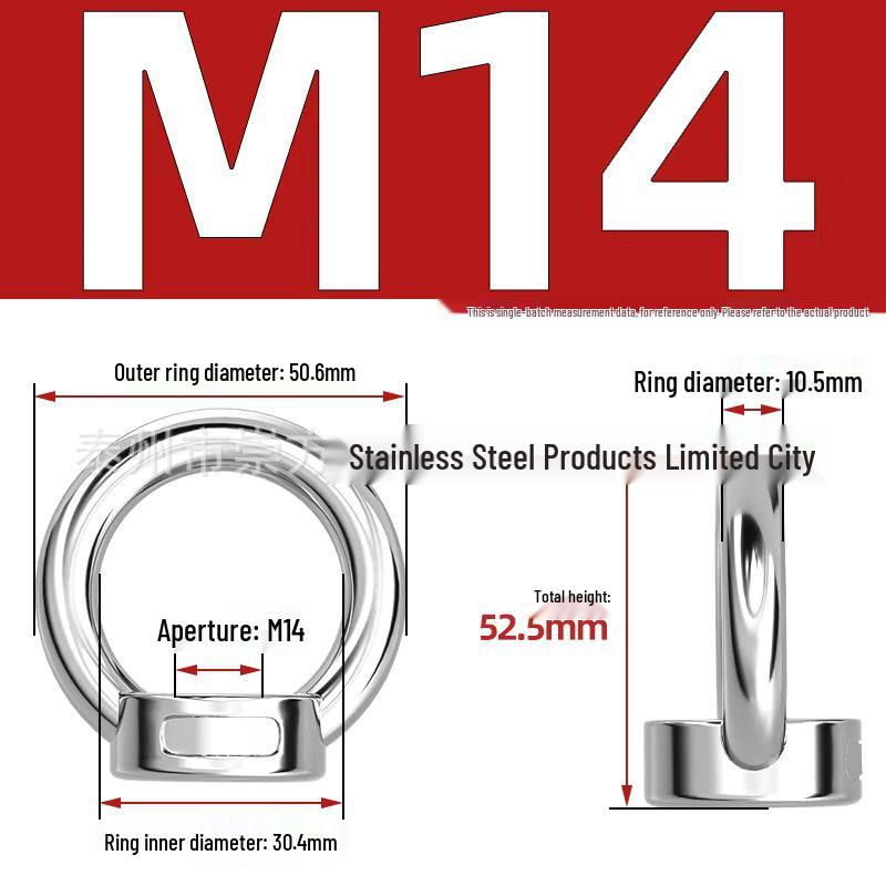 304 Stainless Steel Extended Ring-Shaped Eyebolt Screw Rod