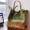 Sac Féerique Sac à Main Shopping Épaule & Cabas à Pompons Brodé pour Femmes