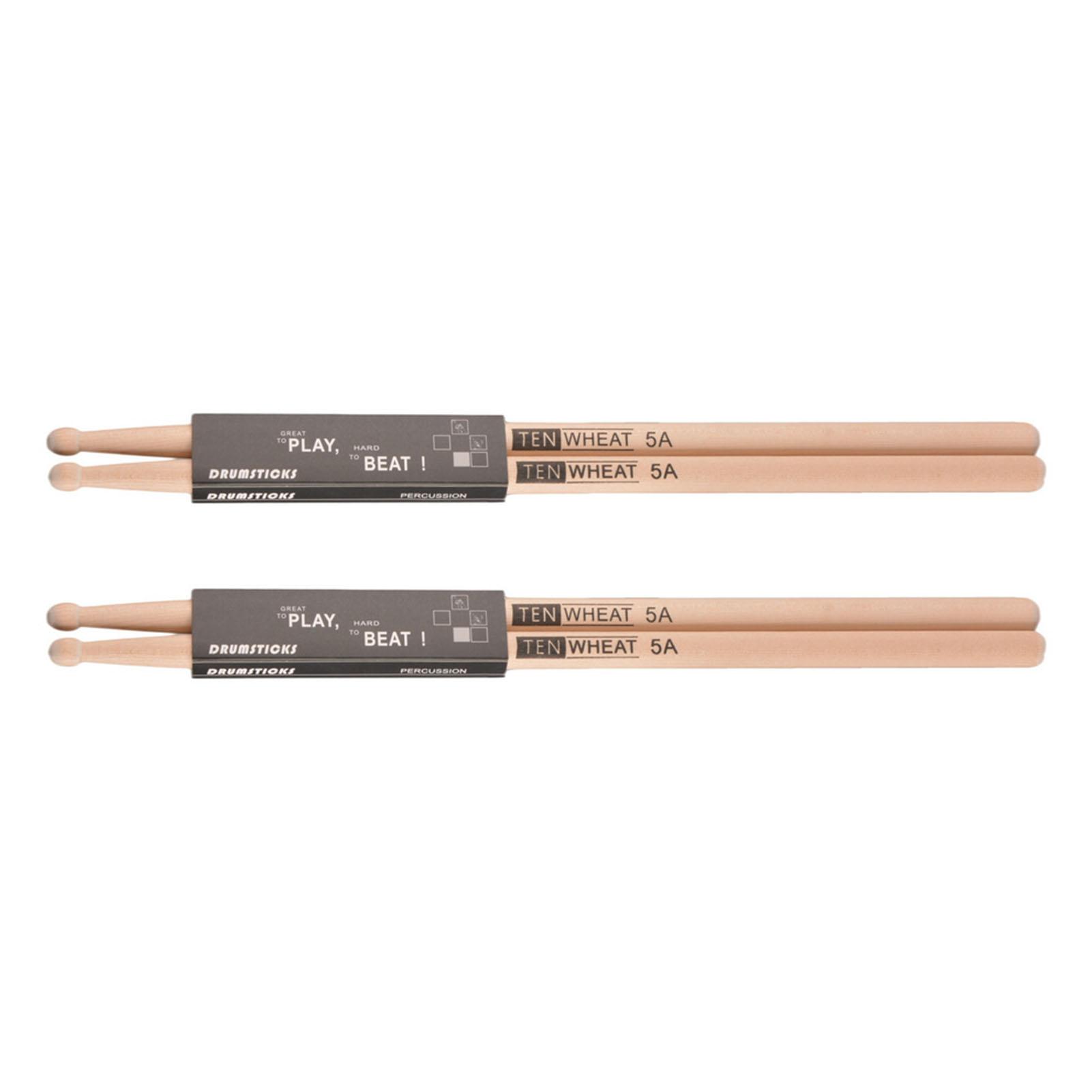 

4PCS Maple Wood Drumstick Replacement Non Slip Comfortable Grip Round Tip Drum Sticks