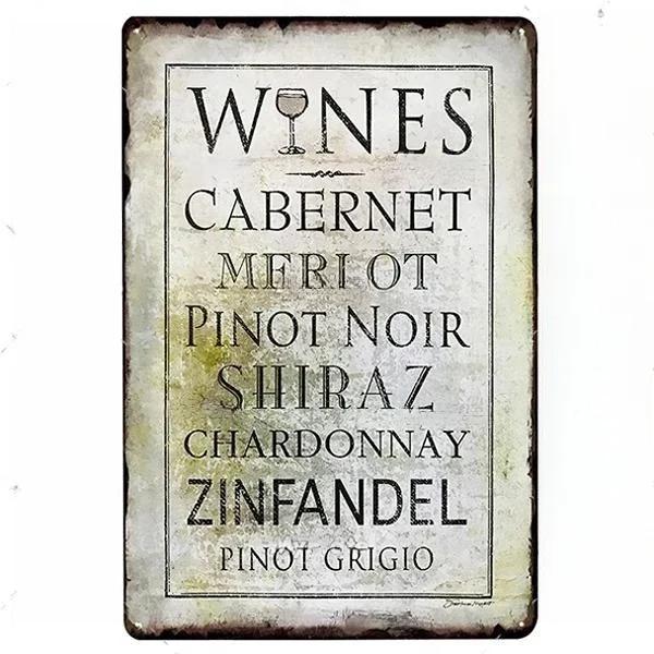Retro Wine Metal Sign Plaque Vintage Whiskey Painting Perfect for Bar Restaurant Club Man Cave Wall Decor