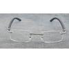 RSINC Imported men Rimless Eyeglass wood metal eye-ware Black - Silver | CT00521 C1 53-18-145 CART-5 A2