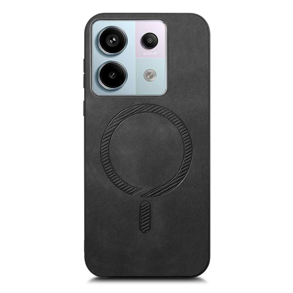 B1 For Xiaomi Poco X6 5G/Redmi Note 13 Pro 5G Leather Back Case Compatible with MagSafe Skin-Touch Phone Cover