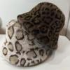 Winter Plush Leopard Print Oversized Bucket Hat Unisex Fashion Ear Protection Hat