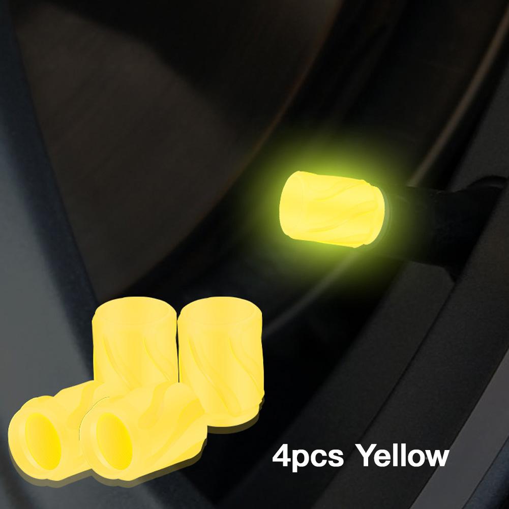 1pcs/4Pcs Luminous Universal Car Valve Cap Dust-proof Decorative Tires Tyre Stem Covers Applicable Accessories Motorcycle