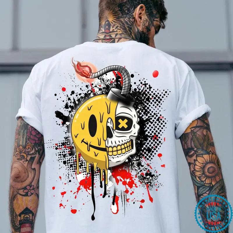 TREAT HER RIGHT Sexy Lady Ghost Graphic Casual Black Print Unisex T-Shirt M