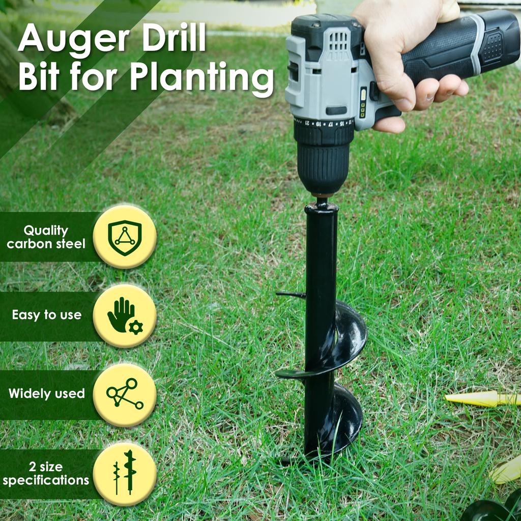 Gartenbohrer Bohrer Durchmesser 80mm und 40 mm Spiral-Gartenbohrer zum Bohren von Löchern und Pflanzen von Blumen Bäumen Sträuchern