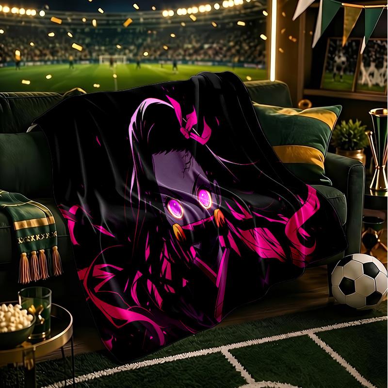 Demon Anime Group Throws Blanket Flannel Blankets Plush for Couch Bed Gifts for Men Women Travel Picnic Blanket Christmas Fan Gifts
