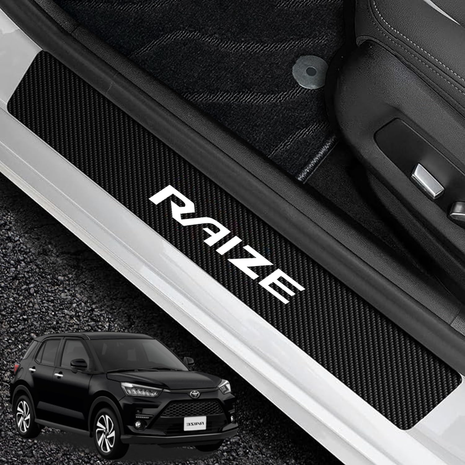 

YUYUWA Toyota Rise A200 Series A210 Series Car Side Step Guard Carbon Fiber Texture