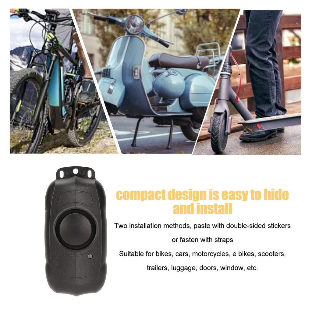 Kabelloser Fahrrad-Vibrationsalarm, IP55 wasserdichter Fahrradalarm mit Fernbedienung für Zuhause, 113 dB