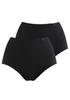 Solid-colored High-waisted Women's Briefs (2 Pack) LPF 110